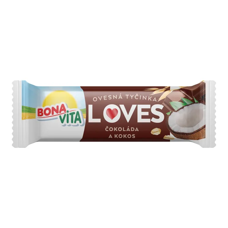 Ovesná tyčinka Loves čokoláda a kokos 12 x 40 g