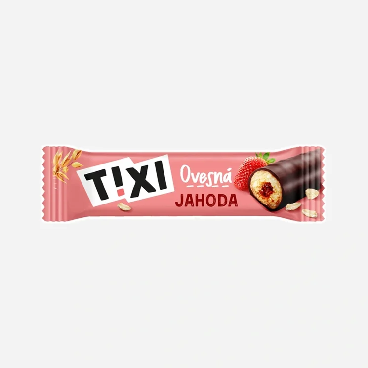 Ovesná tyčinka s jahodovou náplní
