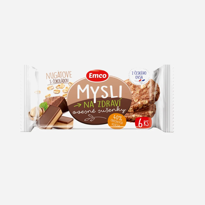 Ovesné sušenky čokonugátové
