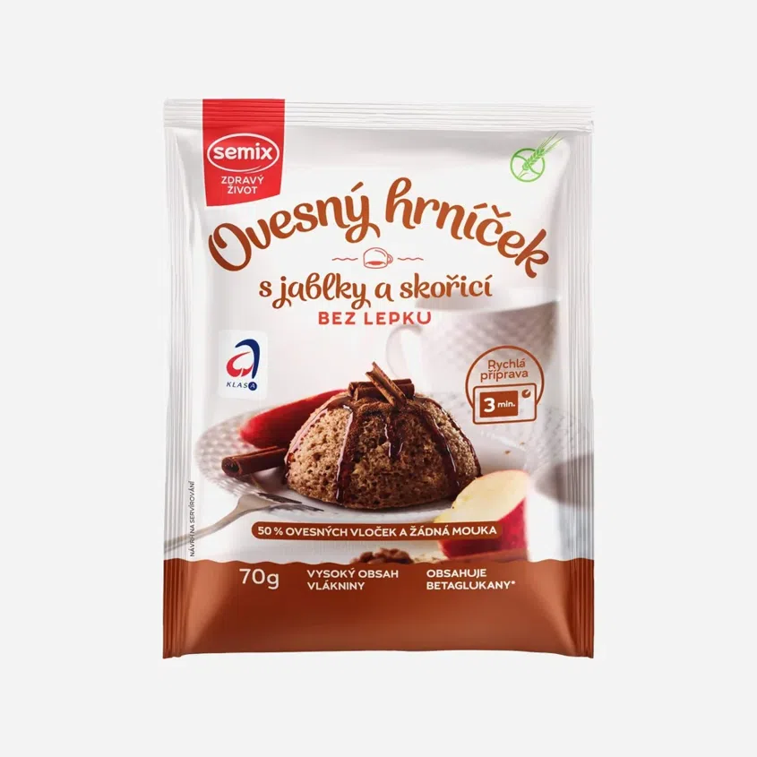 Ovesný hrníček s jablky a skořicí bez lepku
