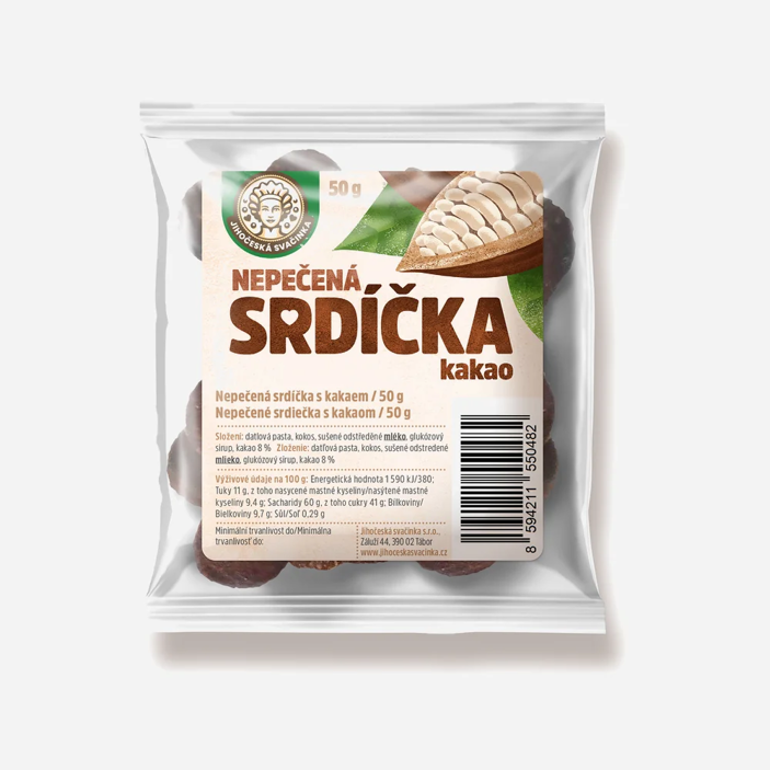 Ovocná nepečená srdíčka kakao