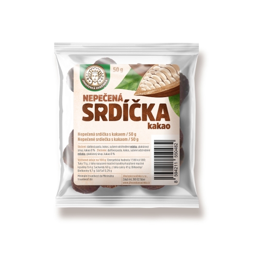 Ovocná nepečená srdíčka kakao