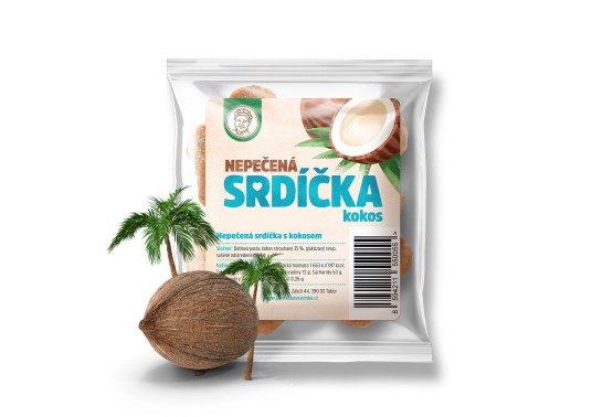 Ovocná nepečená srdíčka kokos