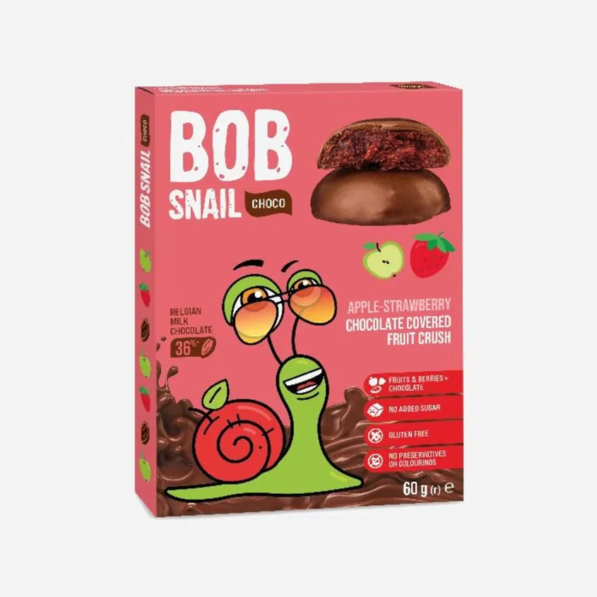 Ovocná pochoutka v mléčné čokoládě jablko a jahoda