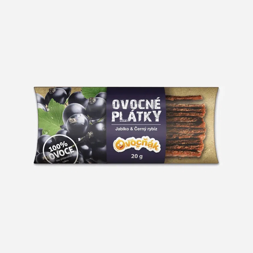 Ovocné plátky jablko a černý rybíz