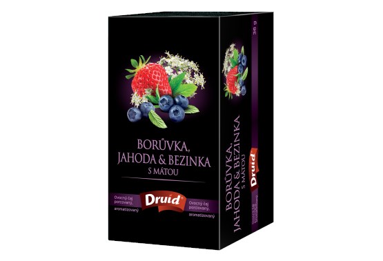 Ovocný čaj borůvka, jahoda a bezinka s mátou