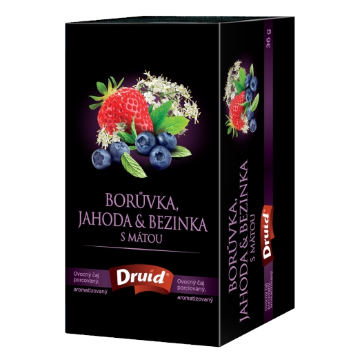 Ovocný čaj borůvka, jahoda a bezinka s mátou