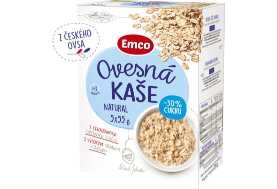 Ovsená kaša natural 30% cukru 5x55 g