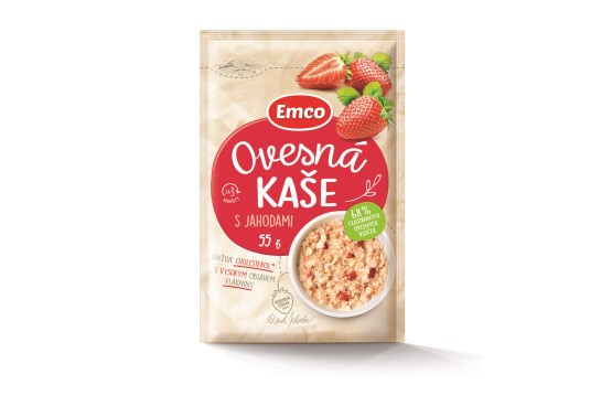 Ovsená kaša s jahodami