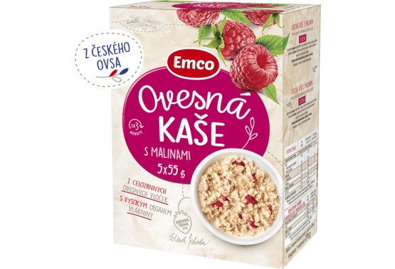 Ovsená kaša s malinami 5x55 g