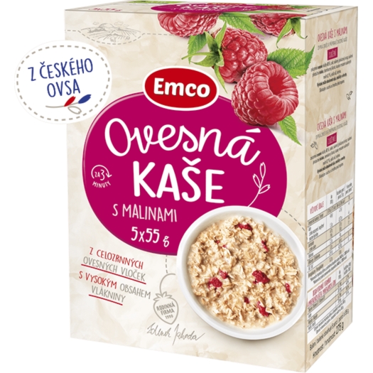Ovsená kaša s malinami 5x55 g