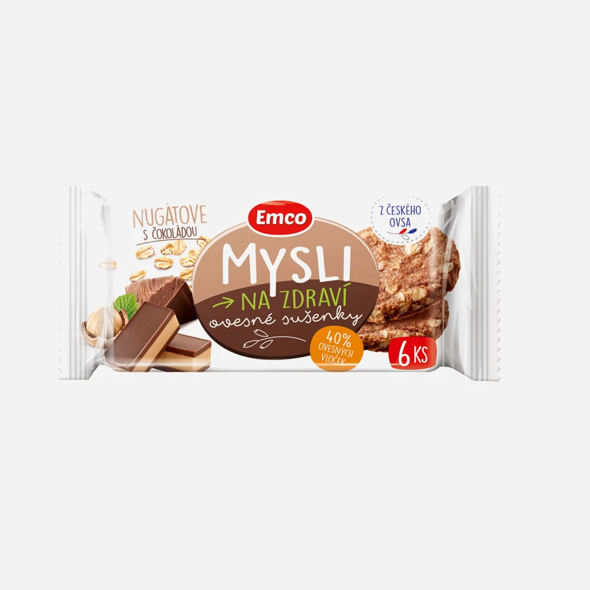 Ovsené sušienky čokonugátové