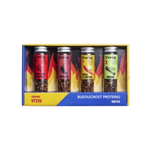 Páliví křupaví a pražení cvrčci - dárkový set 4 chutí