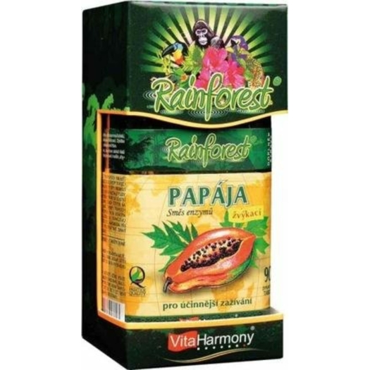 Papája - zmes enzýmov 45 mg. 90 žuvacích tabliet