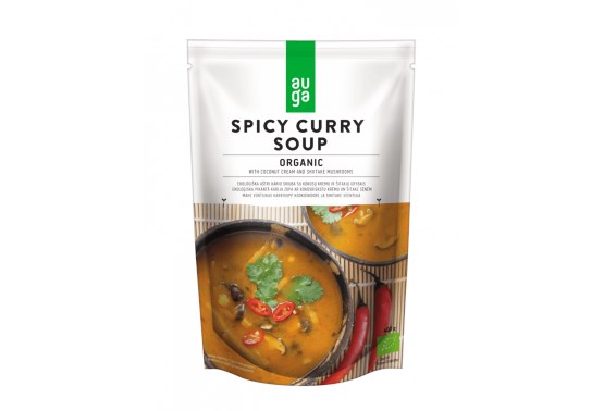 Pikantná curry polievka s kokosom a hubami shiitake BIO