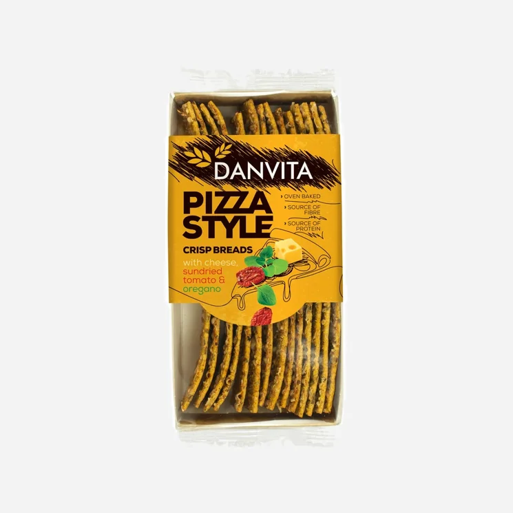 Pizza Style křehký chléb se sušenými rajčaty a oreganem