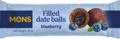 Plněné datlové kuličky s borůvkami
