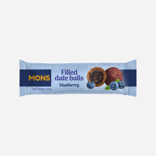 Plněné datlové kuličky s borůvkami