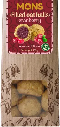 Plněné ovesné kuličky s brusinkami