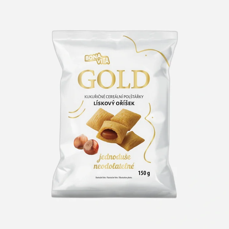 Polštářky GOLD lískový oříšek