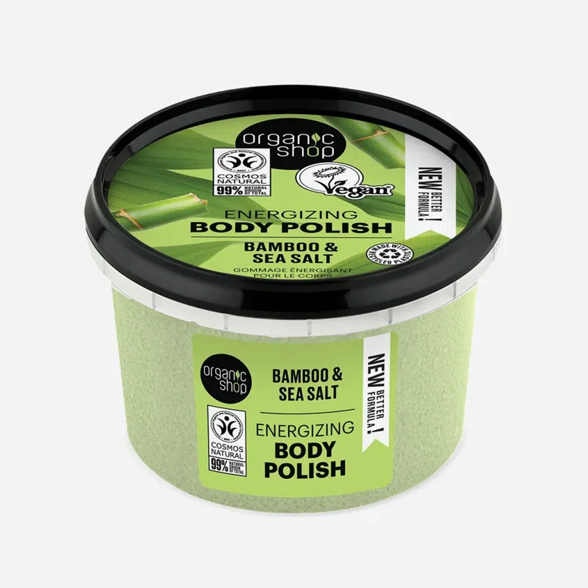 Povzbuzující tělový peeling Bambus a mořská sůl