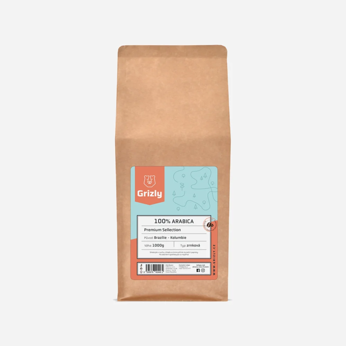 Pražená zrnková káva 100% Arabica Premium Selection