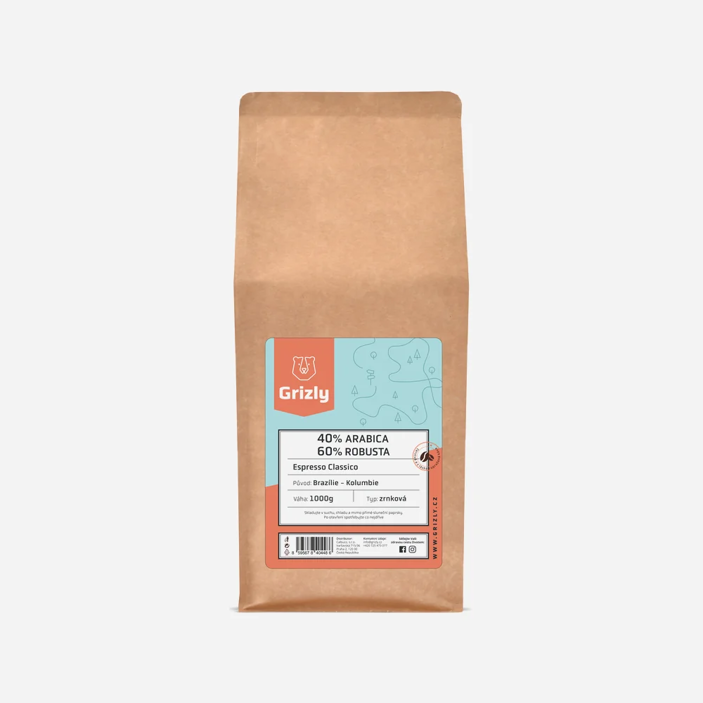 Pražená zrnková káva 40/60 Espresso Classico
