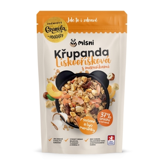 Prémiová granola Křupanda Lískooříšková s meruňkami