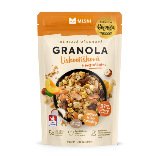Prémiová granola Lískooříšková s meruňkami