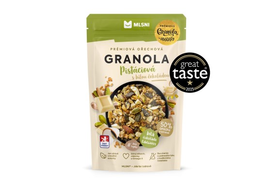Prémiová granola Pistáciová s bílou čokoládou