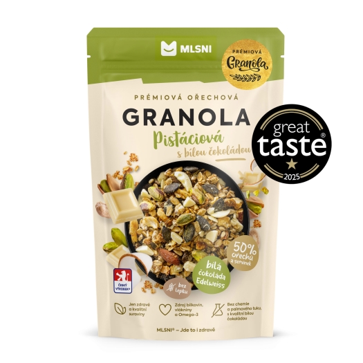 Prémiová granola Pistáciová s bílou čokoládou