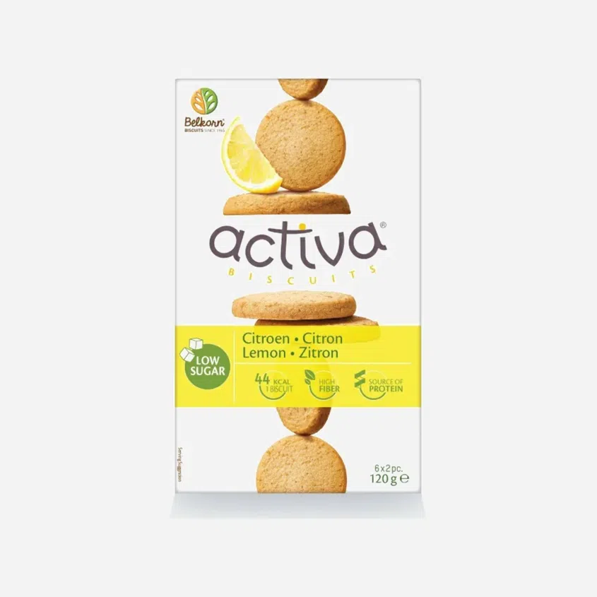 Protein sušenky s vlákninou a sníženým obsahem cukru s citrónem