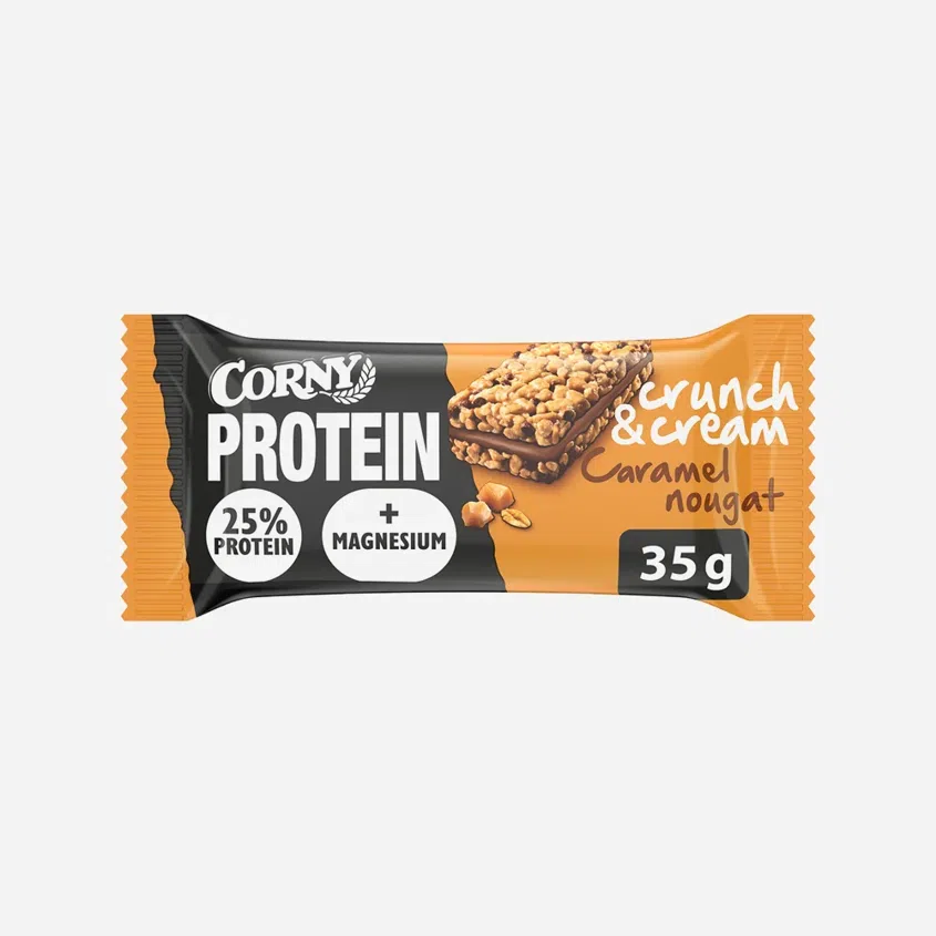 Protein tyčinka s karamelem a nugátem