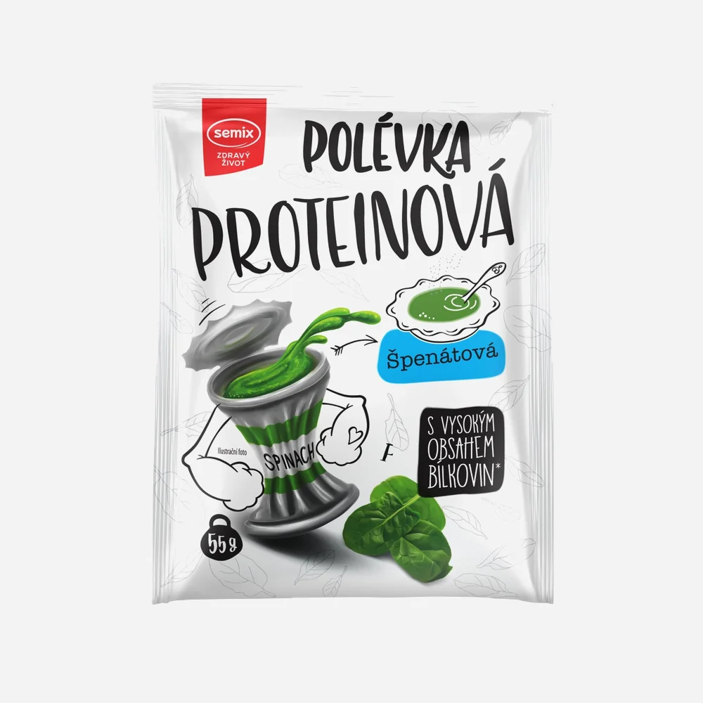 Proteinová polévka se špenátem