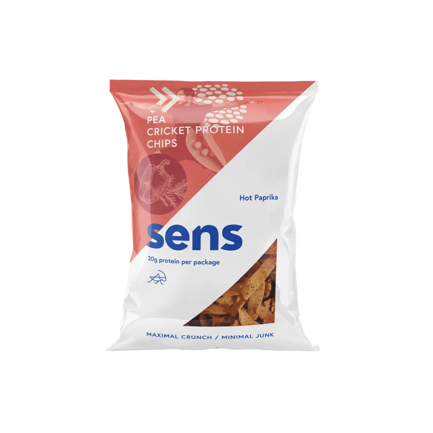 Proteinové chipsy s cvrččím proteinem pikantní paprika
