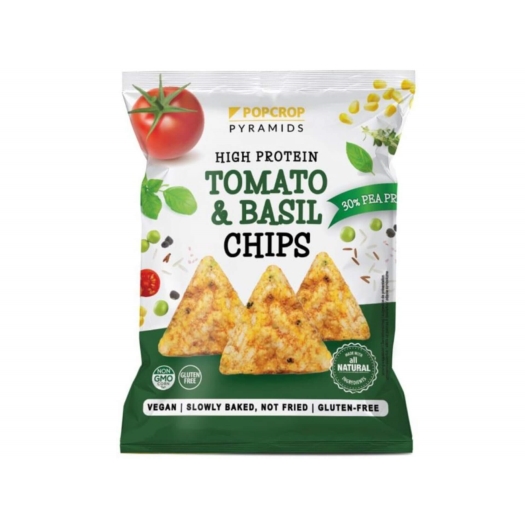 Proteinové chipsy s rajčatovo - bazalkovou příchutí