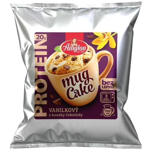Proteinový mug cake vanilkový s kousky čokolády bezlepkový