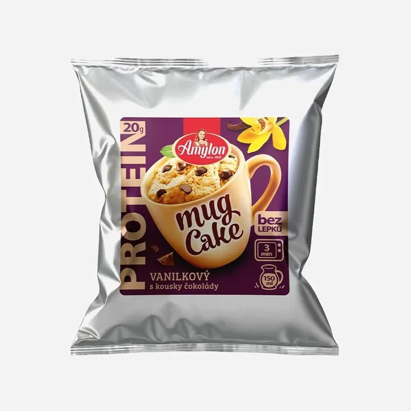 Proteinový mug cake vanilkový s kousky čokolády bezlepkový