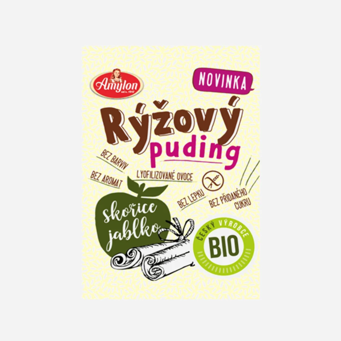 Puding rýžový se skořicí a jablkem BIO