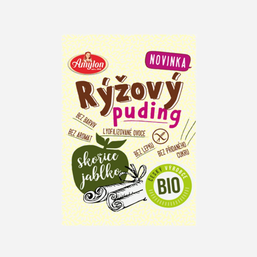 Puding rýžový se skořicí a jablkem BIO