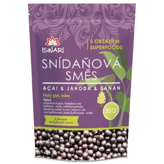 Raňajková zmes acaí, jahoda a banán BIO