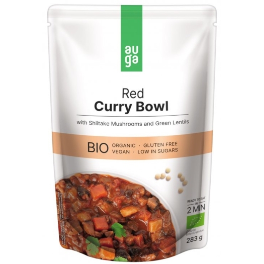 Red curry bowl –  s červeným kari kořením, houbami shiitake a zelenou čočkou BIO
