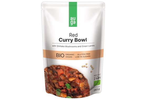 Red curry bowl – s červeným karí korením, hubami shiitake a zelenou šošovicou BIO