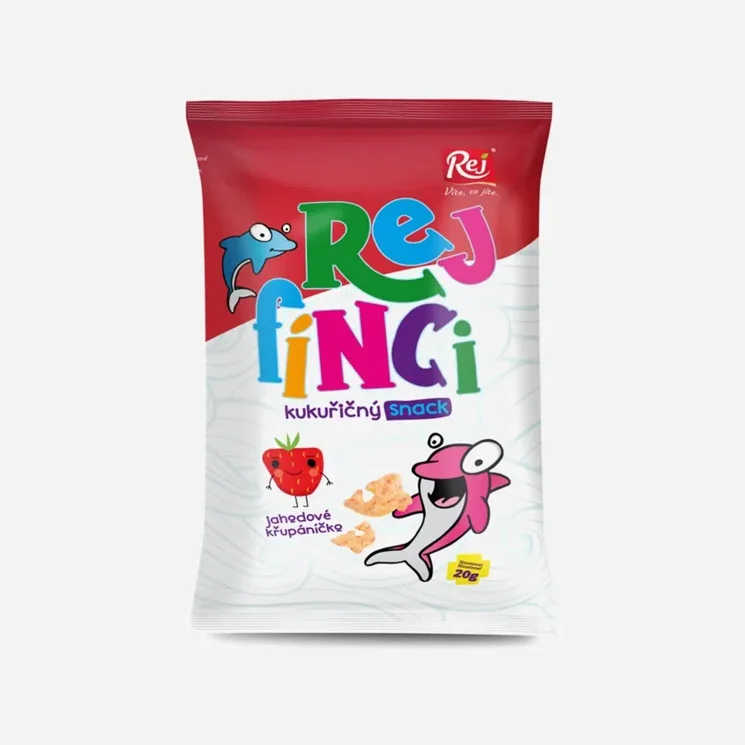 Rejfínci kukuřičný snack - jahoda - expirace 12.7.2026