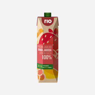 Rio 100% ovocný mix s jahodou a banánom 1L TPA