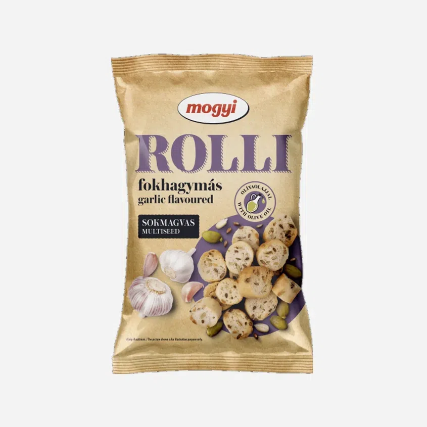 Rolli - vícezrnné chlebové krekry s česnekovou příchutí