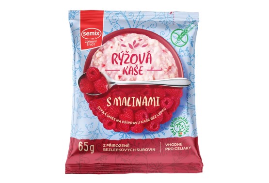 Ryžová kaša s malinami bez lepku