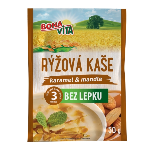 Rýžová kaše karamel a mandle bez lepku