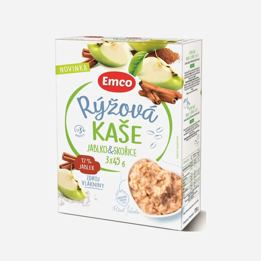 Rýžová kaše s jablky a skořicí 3x45 g