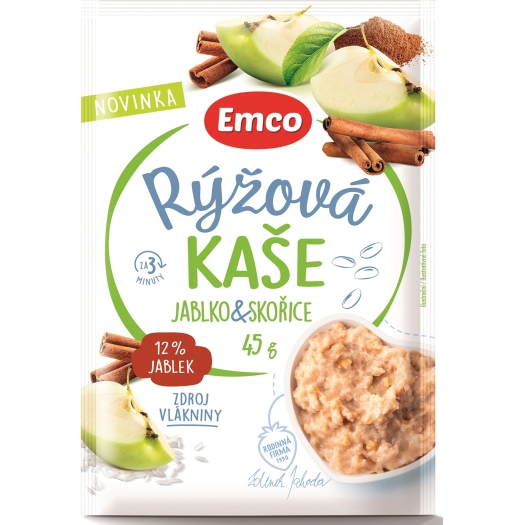 Rýžová kaše s jablky a skořicí